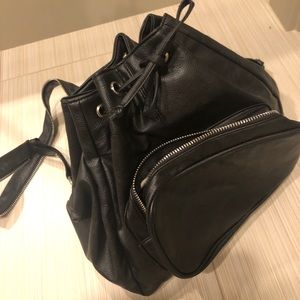 Brandy Melville Black Leather Backpack